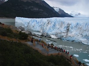 Moreno Glacier is crawling toward the land mass! 
