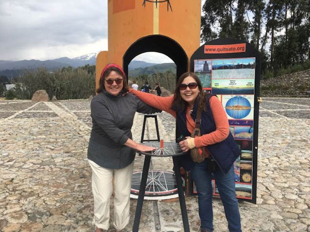 Ramelle and Betsy de Garcia at the equator