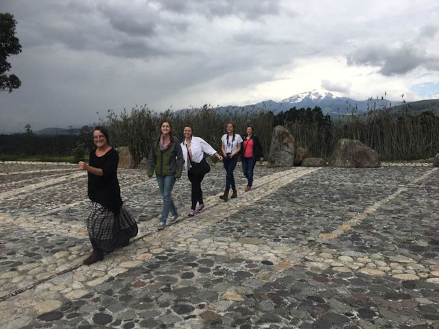 Salem students walking the Equator
