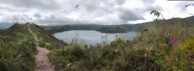 View of Cuicocha (guinea pig) Lake from the trail 