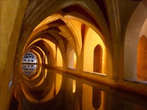 Under ground baths at the Alcazar in Seville, Spain