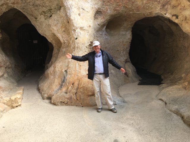 Michael at the entrance to the original grotto, Font du Gaume, still open to the public.