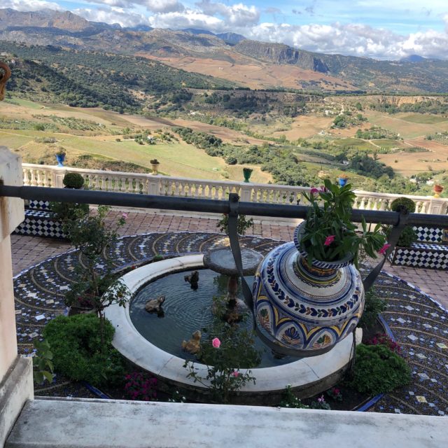 View from a hanging garden over the ravine in Ronda