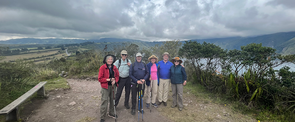 Group pix from rim of Cuicocha lake under the Cotacachi Volcano